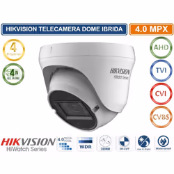 Telecamera dome Hiwatch series Hikvision sku. HWT-T340-VF tecnologia ibrida 4IN1: HDCVI / HDTVI / AHD / CVBS (960H), risoluzi ...