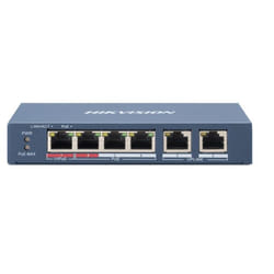 Hikvision DS-3E0106HP-E switch di rete Non gestito Fast Ethernet (10/100) Supporto Power over Ethernet (PoE) Blu
