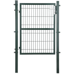 Songmics - Cancello a Rete da Giardino Porta da Cortile con Serratura e Chiavi Robusto e Resistente Dimensioni 87 x 125cm Dimensioni della Rete 50 x