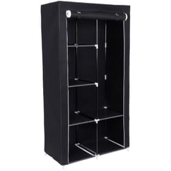 Songmics - Armadio diy Cabina Guardaroba Appendiabiti Richiudibile in Acciaio Tessuto Non Tessuto 88 x 45 x 170cm (l x p x a) Nero