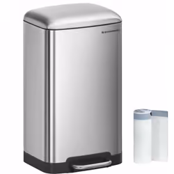Questa pattumiera con custodia in acciaio inox è elegante e pratico. È costruito con acciaio inossidabile e plastica, ha un c ...