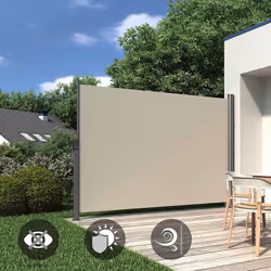 Songmics GSA185E tenda parasole Poliestere Beige Retrattile Tenda da sole laterale - Vista aggiuntiva 3