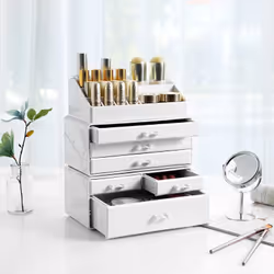 Specifiche di prodotto: Colore: bianco Materiale: acrilico Dimensioni: 24 x 13,5 x 30 cm (L x P x A) Ripiano in alto: 22,5 x  ...