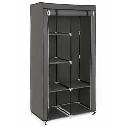 Songmics - Armadio Cabina Guardaroba Appendiabiti Richiudibile in Acciaio Tessuto Non Tessuto 88 × 45 × 168cm Grigio - Grigio