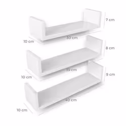 Songmics UKLWS40WT Mensola galleggiante A muro MDF Bianco - Vista aggiuntiva 6