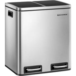 Pattumiera Contenitore con Doppio Cestino Interno e Pedale in Acciaio Inossidabile Isolamento Odore 2 x 15L