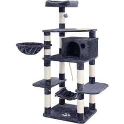 Songmics - feandrea Tiragraffi per Gatti Multi-livello da 164cm con Ciotola, Amaca, Cesto e Cuccia, Parco giochi, Mobili per Gatti per Gatti e