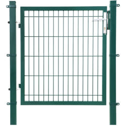 Songmics - Cancello a Rete da Giardino Porta da Cortile con Serratura e Chiavi Robusto e Resistente Dimensioni 106 x 100cm Dimensioni della Rete 50 x