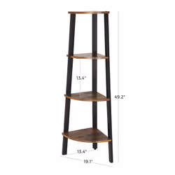 Vasagle LLS34X scaffale Scaffale angolare Libera installazione Caldaie, Truciolato Nero, Marrone - Vista aggiuntiva 4