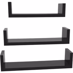 Dettagli del prodotto: Colore: Nero Lucido Materiale: Pannello di Truciolato Dimensioni: Dimensioni della mensola piccola: 10 ...