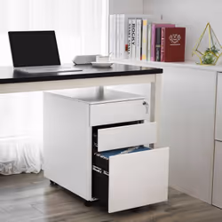 Songmics OFC60WT cassettiera ufficio Bianco Acciaio - Vista aggiuntiva 4