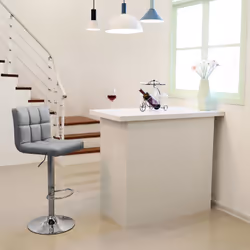 Songmics LJB64G sgabello da bar Sedia tappezzata Schienale tappezzato