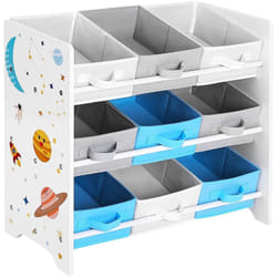 Scaffale per bambini con 9 contenitori rimovibili