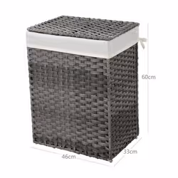 Songmics LCB51WG porta biancheria 90 L Rettangolare Cotone, Caldaie, Plastica Grigio - Vista aggiuntiva 7