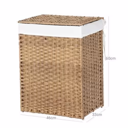 Songmics UKLCB51NL porta biancheria 90 L Rettangolare Cotone, Caldaie, Plastica Naturale - Vista aggiuntiva 7