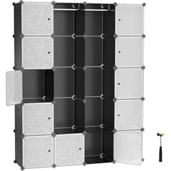Songmics - Guardaroba Modulare, Armadietto Fai da Te, Scaffale a 5 Ripiani 4 Righe con Scomparti a Cubo, Mobiletto in Plastica, 143 x 36 x 178 cm,