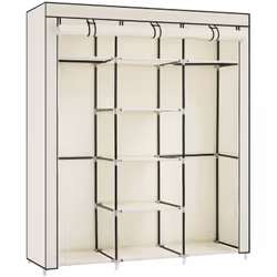 Descrizione Songmics Armadio Guardaroba Appendiabiti in Acciaio e Tessuto, Facile da Montare, di Colore Beige 150 x 45 x 175  ...