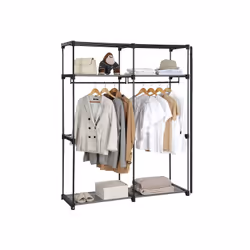 Songmics RYG02BK armadio/guardaroba per camera da letto 2 ripiani 0 porta/porte Nero - Vista aggiuntiva 4
