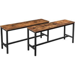 Songmics - vasagle Set di 2 Panche da Tavolo, Panche da Interni, 108 x 32,5 x 50 cm, in Stile Industriale, Struttura Resistente in Metallo, per