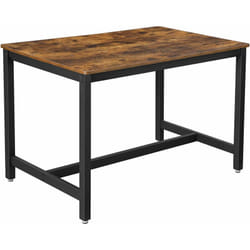 Songmics - vasagle Tavolo da Pranzo 4 Posti, Tavolo per Cucina, 120 x 75 x 75 cm, Struttura Resistente in Metallo, Stile Industriale, per Sala da