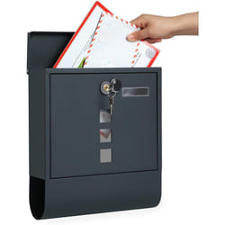 Songmics - Cassetta Postale, Cassetta della Posta da Parete, Serratura con Cilindro in Rame e Copertura, con Scomparto per Giornali, Finestrelle e