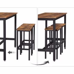 Vasagle LBT15X set di mobili per cucina e sala da pranzo Rettangolare - Vista aggiuntiva 5