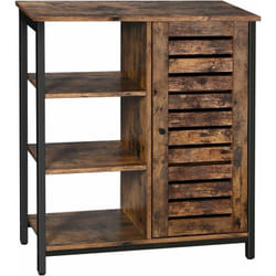 Armadietto in Stile Industriale, Mobiletto Autoportante, Credenza con 3 Ripiani e Armadio, Soggiorno, Camera da Letto, Corridoio, Cucina, 70 x 30 x