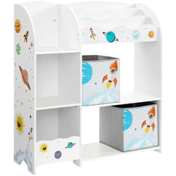 Scaffale per bambini con porta-libri e 2 contenitori di stoccaggio