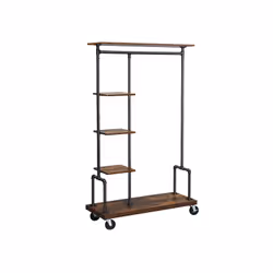 Vasagle HSR66BX, Da terra, Acciaio, Nero, Legno, Legno, Adulti