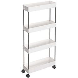 Songmics - Dessert bianco su ruote a 4 livelli - L12,5 x H86 cm