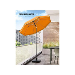 Songmics - Ombrellone da Spiaggia, Ombrellone da Giardino con Protezione upf 50+, Inclinabile, Portatile e Antivento, Stecche in Fibra di Vetro,