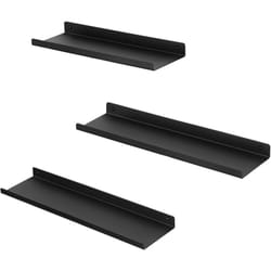 Songmics - Mensole da Muro Metalliche, Set di 3 Ripiani Galleggianti, Stile Industriale, per Decorazione, Cornici Fotografiche, Gingilli, 6 Viti