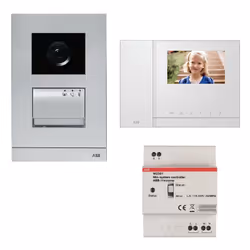 Kit Videocitofono Monofamiliare Abb M20311-02 a colori sistema 2 fili composto da: 1 Monitor WLI201B 4,3" con cornetta a colo ...