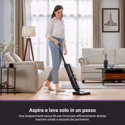 Eureka NEW400 Aspirapolvere Lavapavimenti Senza Fili Intelligente,Autopulizia/Autopulente,Serbatoio Grande,Design Leggero Scopa Elettrica per Pavimenti a Piastrelle/Legno