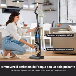 Eureka NEW400 Aspirapolvere Lavapavimenti Senza Fili Intelligente,Autopulizia/Autopulente,Serbatoio Grande,Design Leggero Scopa Elettrica per Pavimenti a Piastrelle/Legno - Vista aggiuntiva 6