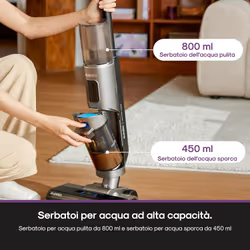 Eureka Rapidwash NEW430 Aspirapolvere e Lavapavimenti Intelligente,Aspirapolvere Lavapavimenti Senza Fili,Scopa Elettrica Design Leggero per Multisuperficie,Peli di animali domestici,Pulizia dei bordi - Vista aggiuntiva 5