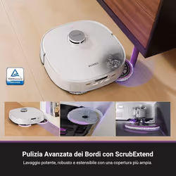 Eureka J15 Ultra Robot Aspirapolvere Lavapavimenti, Potente Aspirazione 19.000 Pa, Lavaggio Mocio ad Acqua Calda a 75℃, Mappatura con AI, Pulizia Avanzata dei Bordi, Stazione Autopulizia