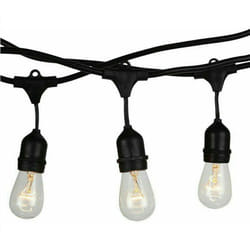 BES - Catena Luminosa Nera Decorativa Vintage 10m Stringa 10 Portalampade Gazebo