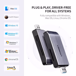 Ugreen 50541 lettore di schede USB 3.2 Gen 1 (3.1 Gen 1) Acciaio