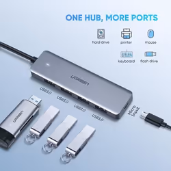 Ugreen 70336 hub di interfaccia USB 3.2 Gen 1 (3.1 Gen 1) Type-C 5000 Mbit/s