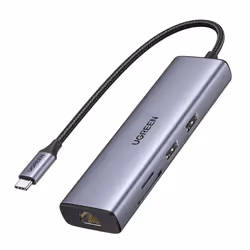 Ugreen USB-C to 2*USB3.0+HDMI+RJ 45+SD&TF+PD port Hub - Vista aggiuntiva 2
