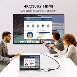 Ugreen USB-C to 2*USB3.0+HDMI+RJ 45+SD&TF+PD port Hub - Vista aggiuntiva 3