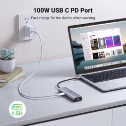 Ugreen USB-C to 2*USB3.0+HDMI+RJ 45+SD&TF+PD port Hub - Vista aggiuntiva 4