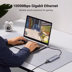 Ugreen USB-C to 2*USB3.0+HDMI+RJ 45+SD&TF+PD port Hub - Vista aggiuntiva 5