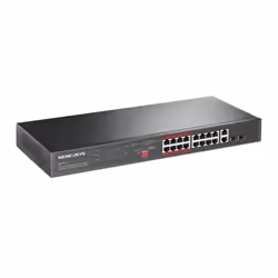 Mercusys 16-PORT 10/100MBPS+ 2-PORT GB RCK 16-PORT POE+ Non gestito Fast Ethernet (10/100) Supporto Power over Ethernet (PoE) Nero - Vista aggiuntiva 2