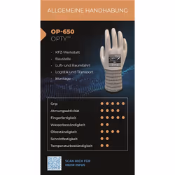 Wonder Grip OP-650 Guanti da officina Bianco Schiuma di nitrile, Poliestere 1 pz