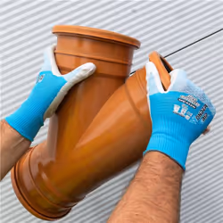 Wonder Grip WG-522W Guanti da officina Blu, Bianco Schiuma di nitrile, Poliestere 1 pz