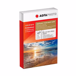 AgfaPhoto AP260100A6, Molto lucida, 260 g/m², Ad inchiostro, 10x15 cm, Bianco, 100 fogli