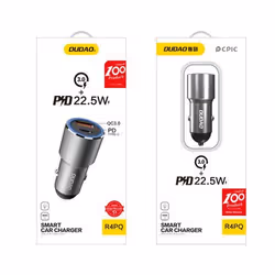 DUDAO R4PQ Car Charger 22.5W Universale Grigio Accendisigari Ricarica rapida Auto