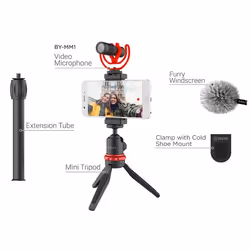 BOYA BY-VG330 treppiede Smartphone/fotocamera di azione 3 gamba/gambe Nero, Rosso